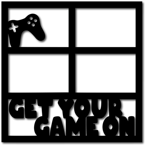 Get Your Game On - 4 Frames - Scrapbook Overlay - Digital Cut File - SVG - INSTANT DOWNLOAD