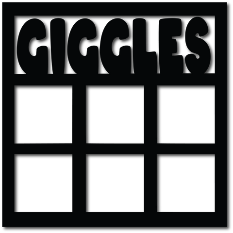 Giggles - 6 Square Frames - Scrapbook Overlay - Digital Cut File - SVG - INSTANT DOWNLOAD