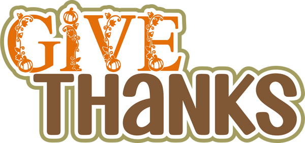 Give Thanks - Scrapbook Page Title Die Cut