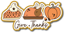 Give Thanks - Scrapbook Page Title Die Cut