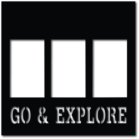 Go & Explore - 3 Frames - Scrapbook Overlay - Digital Cut File - SVG - INSTANT DOWNLOAD