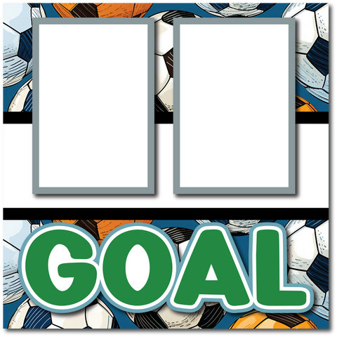 Goal - Soccer  - Printed Premade Scrapbook Page 12x12 Layout