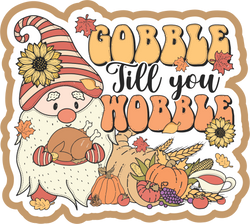 Gobble Till You Wobble - Scrapbook Page Title Die Cut