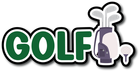 Golf- Scrapbook Page Title Sticker