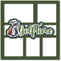 Golf Time - 5 Frames - Scrapbook Page Layered Overlay Kit