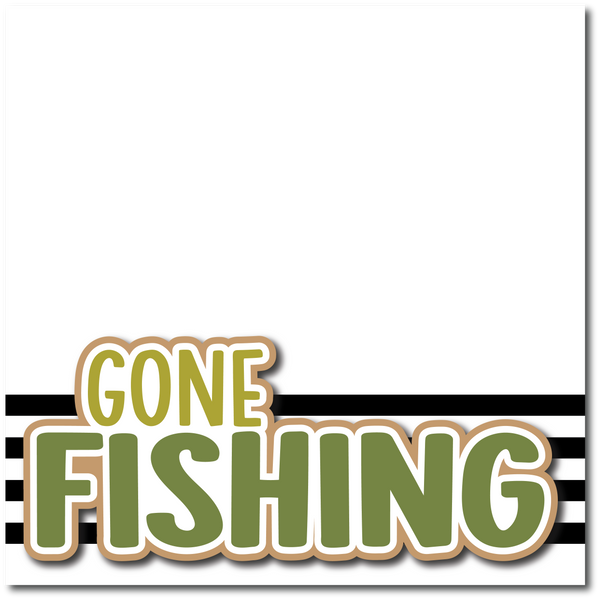 Gone Fishing - Printed Premade Scrapbook Page 12x12 Layout