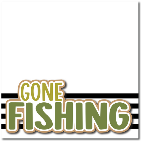 Gone Fishing - Printed Premade Scrapbook Page 12x12 Layout