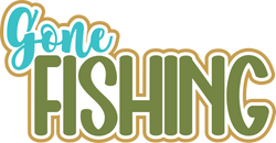 Gone Fishing - Scrapbook Page Title Sticker