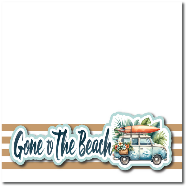 Gone to the Beach - Printed Premade Scrapbook Page 12x12 Layout