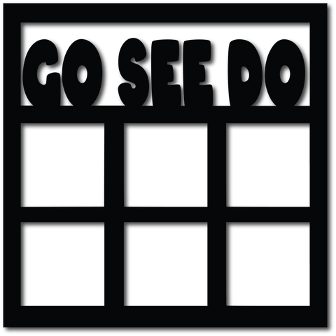 Go See Do - 6 Square Frames - Scrapbook Overlay - Digital Cut File - SVG - INSTANT DOWNLOAD
