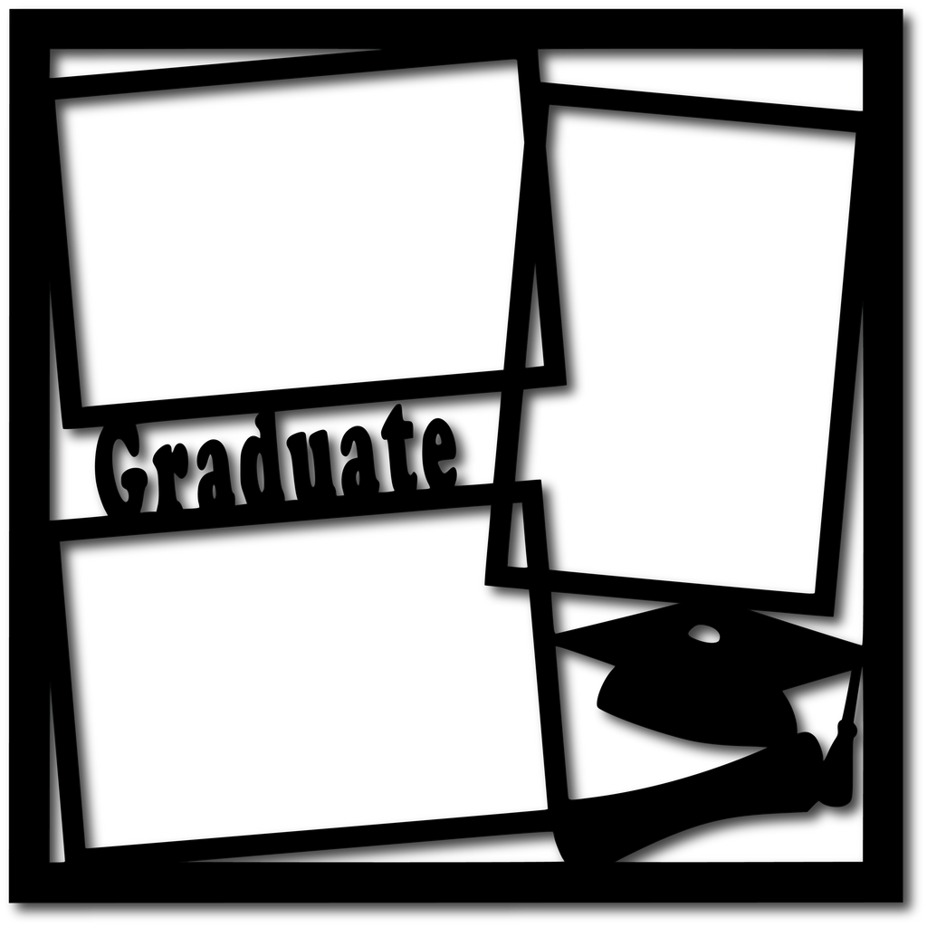 Graduate Framelayout Graduate - 3 Frames - Scrapbook Overlay - Digital Cut File - SVG - INS ...