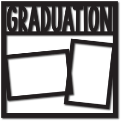 Graduation - 2 Frames - Scrapbook Overlay - Digital Cut File - SVG - INSTANT DOWNLOAD