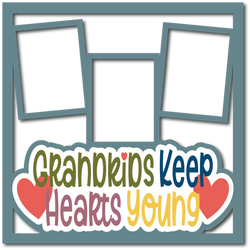 Grandkids Keep Hearts Young - 3 Frames - Layered Overlay - Digital Cut File - SVG - INSTANT DOWNLOAD