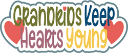 Grandkids Keep Hearts Young - Scrapbook Page Title Die Cut