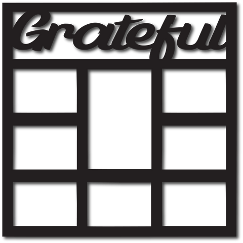 Grateful - 8 Frames - Scrapbook Overlay - Digital Cut File - SVG - INSTANT DOWNLOAD