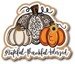 Grateful Thankful Blessed - Scrapbook Page Title Sticker