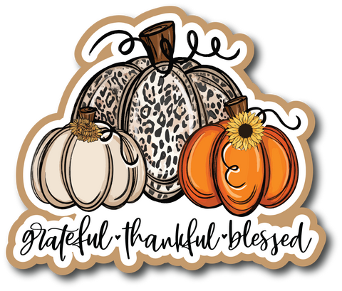 Grateful Thankful Blessed - Scrapbook Page Title Sticker