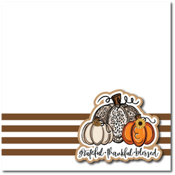 Grateful Thankful Blessed- Printed Premade Scrapbook Page 12x12 Layout