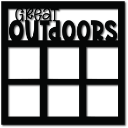 Great Outdoors - 6 Squares Frames - Scrapbook Overlay - Digital Cut File - SVG - INSTANT DOWNLOAD