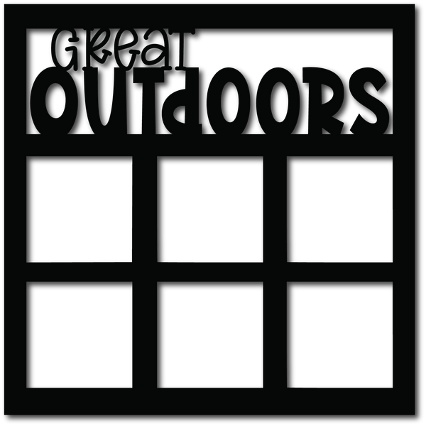 Great Outdoors - 6 Square Frames - Scrapbook Page Overlay
