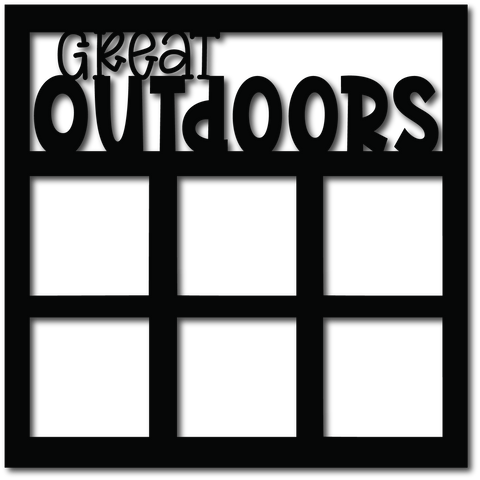 Great Outdoors - 6 Squares Frames - Scrapbook Overlay - Digital Cut File - SVG - INSTANT DOWNLOAD