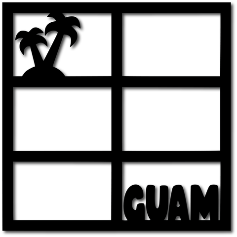 Guam - 6 Frames - Scrapbook Overlay - Digital Cut File - SVG - INSTANT DOWNLOAD