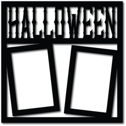 Halloween - 2 Vertical Frames - Scrapbook Overlay - Digital Cut File - SVG - INSTANT DOWNLOAD
