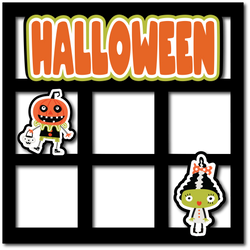 Halloween - 6 Frames - Scrapbook Page Layered Overlay Kit