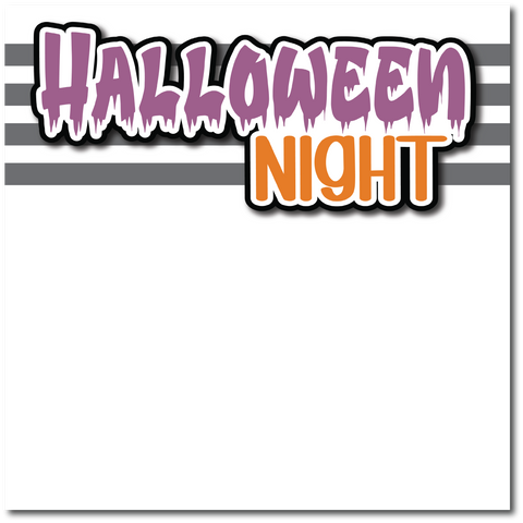 Halloween Night - Printed Premade Scrapbook Page 12x12 Layout