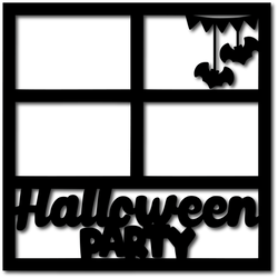 Halloween Party - 4 Frames - Scrapbook Overlay - Digital Cut File - SVG - INSTANT DOWNLOAD