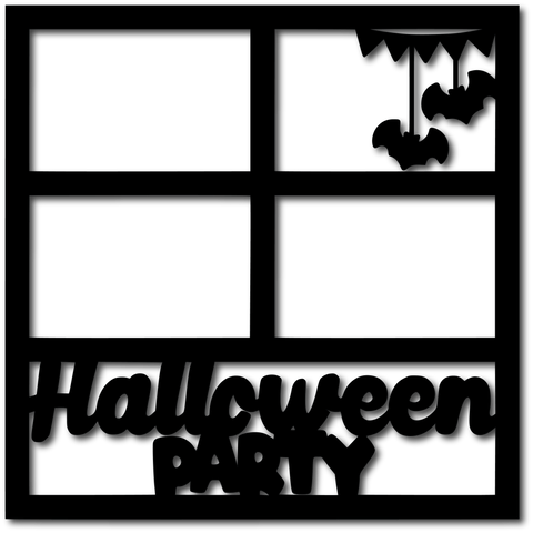 Halloween Party - 4 Frames - Scrapbook Overlay - Digital Cut File - SVG - INSTANT DOWNLOAD