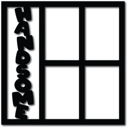 Handsome - 4 Vertical Frames - Scrapbook Overlay - Digital Cut File - SVG - INSTANT DOWNLOAD