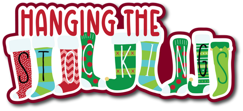 Hanging the Stockings - Scrapbook Page Title Sticker