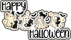 Happy Halloween - Scrapbook Page Title Die Cut