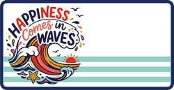 Happiness Comes in Waves - Scrapbook Page Title Die Cut