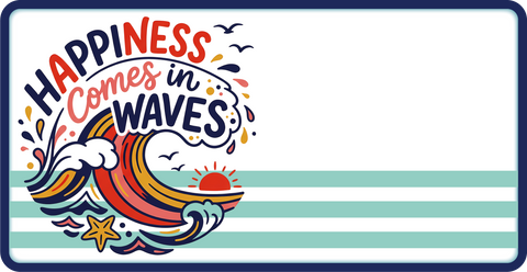 Happiness Comes in Waves - Scrapbook Page Title Die Cut