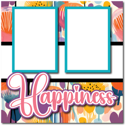 Happiness - Printed Premade Scrapbook Page 12x12 Layout