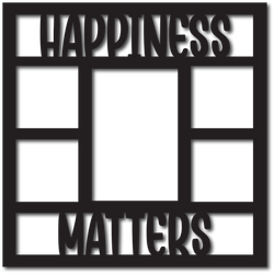 Happiness Matters - 5 Frames - Scrapbook Overlay - Digital Cut File - SVG - INSTANT DOWNLOAD