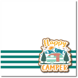Happy Campers - Printed Premade Scrapbook Page 12x12 Layout