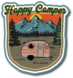 Happy Camper - Scrapbook Page Title Sticker