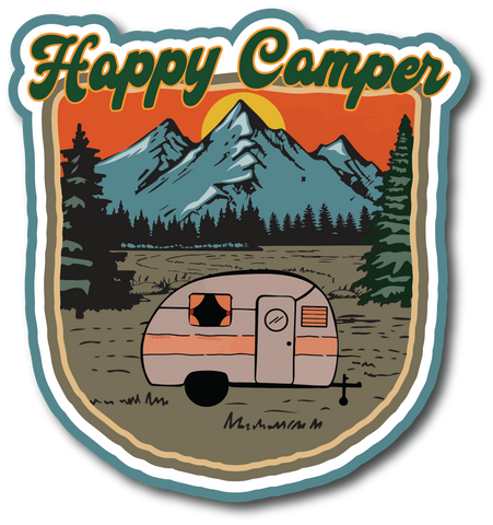 Happy Camper - Scrapbook Page Title Sticker