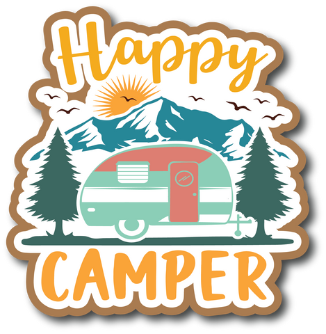 Happy Camper - Scrapbook Page Title Sticker