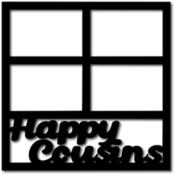 Happy Cousins - 4 Frames - Scrapbook Overlay - Digital Cut File - SVG - INSTANT DOWNLOAD
