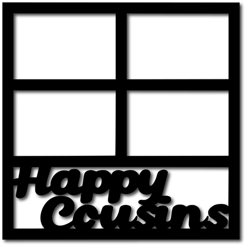 Happy Cousins - 4 Frames - Scrapbook Overlay - Digital Cut File - SVG - INSTANT DOWNLOAD