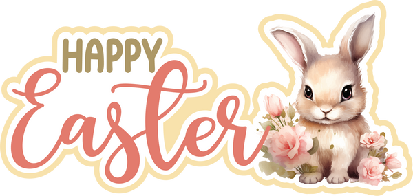 Happy Easter - Scrapbook Page Title Die Cut