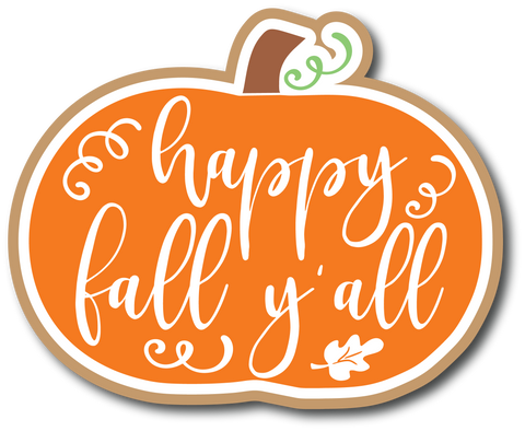 Happy Fall Y'all - Scrapbook Page Title Die Cut