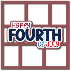 Happy Fourth of July - 6 Frames - Scrapbook Page Layered Overlay Kit