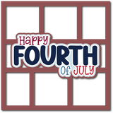 Happy Fourth of July - 6 Frames - Scrapbook Page Layered Overlay Kit