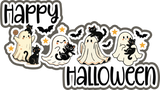 Happy Halloween - 3 Frames - Scrapbook Page Layered Overlay Kit