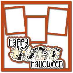 Happy Halloween - 3 Frames - Scrapbook Page Layered Overlay Kit